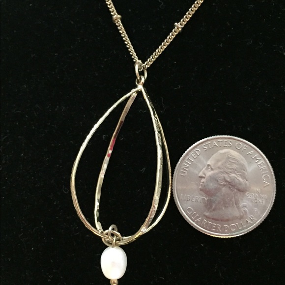 Gold-tone Metal Pearl Sphere Necklace - Picture 1 of 7